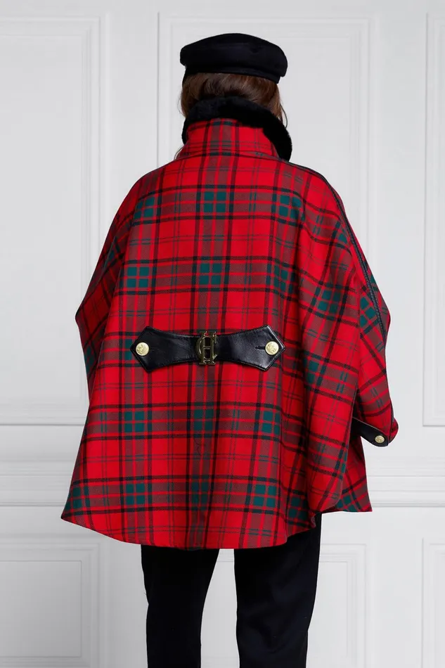 Holland Cooper Capes Women Chiltern Cape Red Tartan
