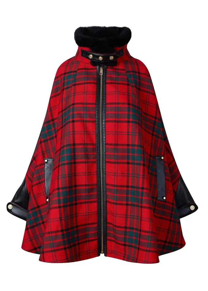 Holland Cooper Capes Women Chiltern Cape Red Tartan
