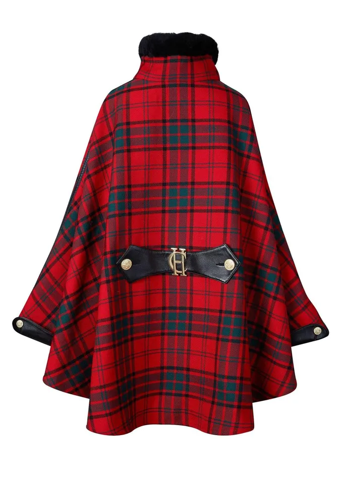 Holland Cooper Capes Women Chiltern Cape Red Tartan