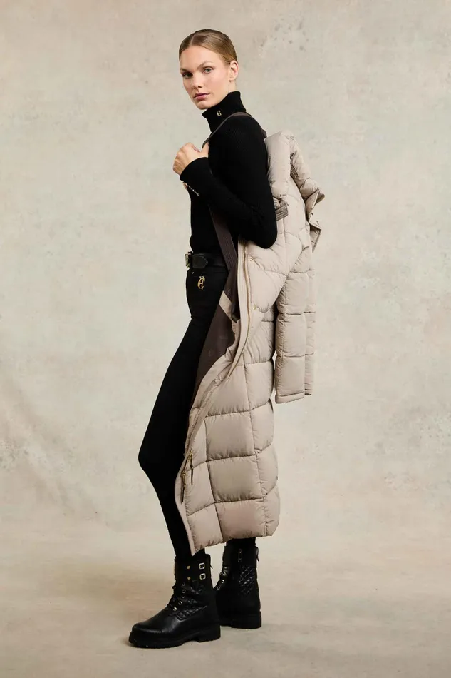 Holland Cooper Coats Women Carrington Longline Coat Stone Holland Cooper Coats Women Carrington Longline Coat Stone