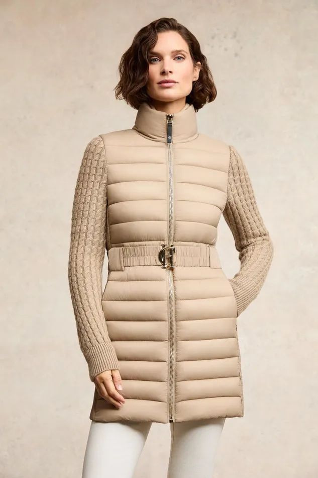 Holland Cooper Coats Women Linfold Hybrid Coat Champagne