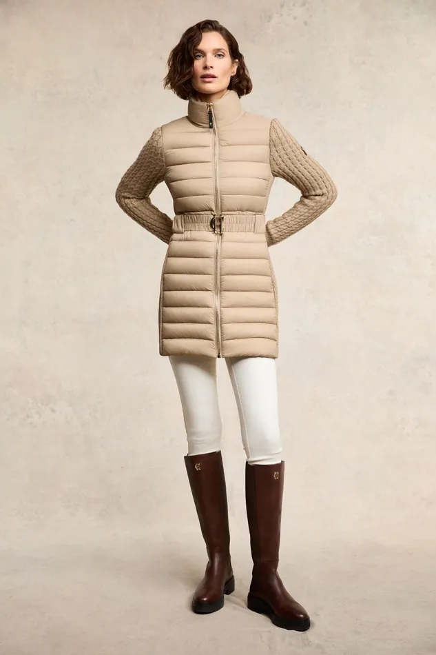 Holland Cooper Coats Women Linfold Hybrid Coat Champagne