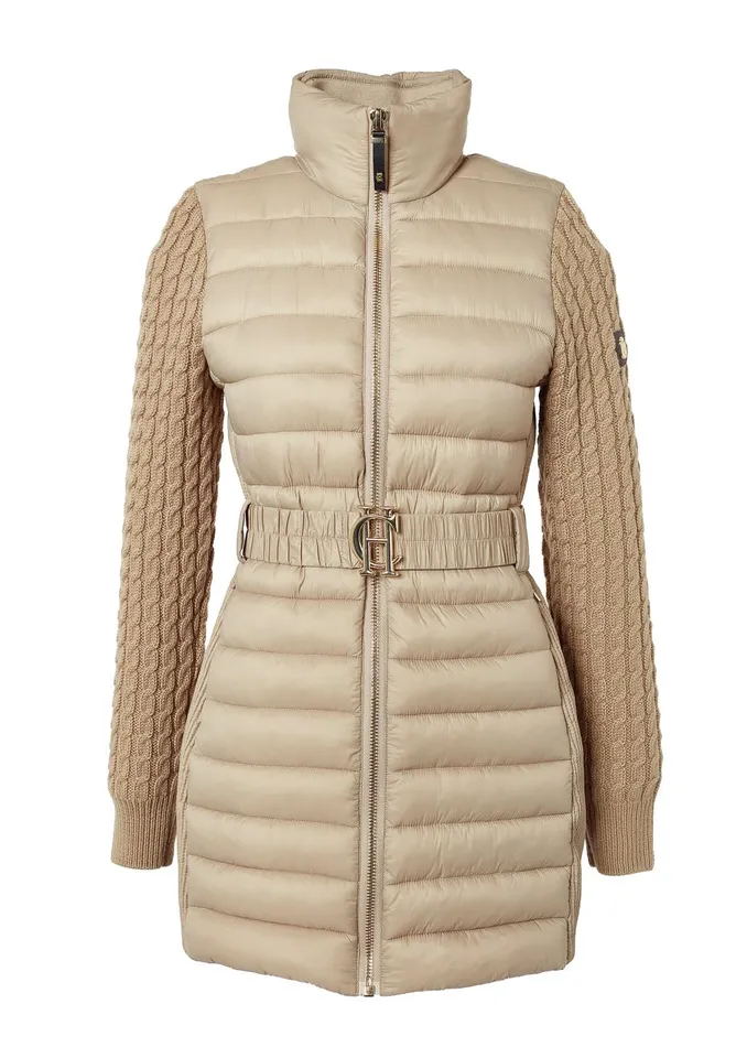 Holland Cooper Coats Women Linfold Hybrid Coat Champagne