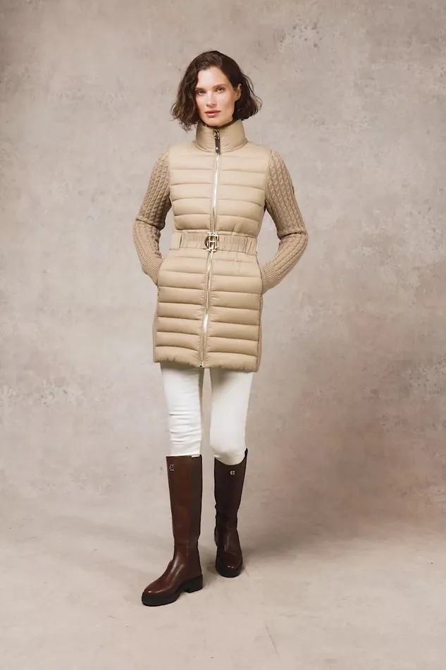 Holland Cooper Coats Women Linfold Hybrid Coat Champagne