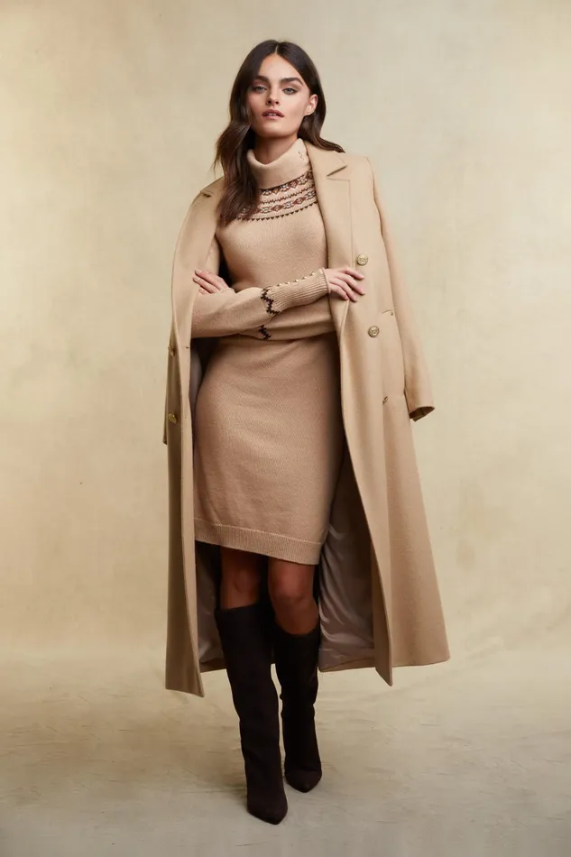 Holland Cooper Dresses Women Jennifer Knit Dress Camel Holland Cooper Dresses Women Jennifer Knit Dress Camel