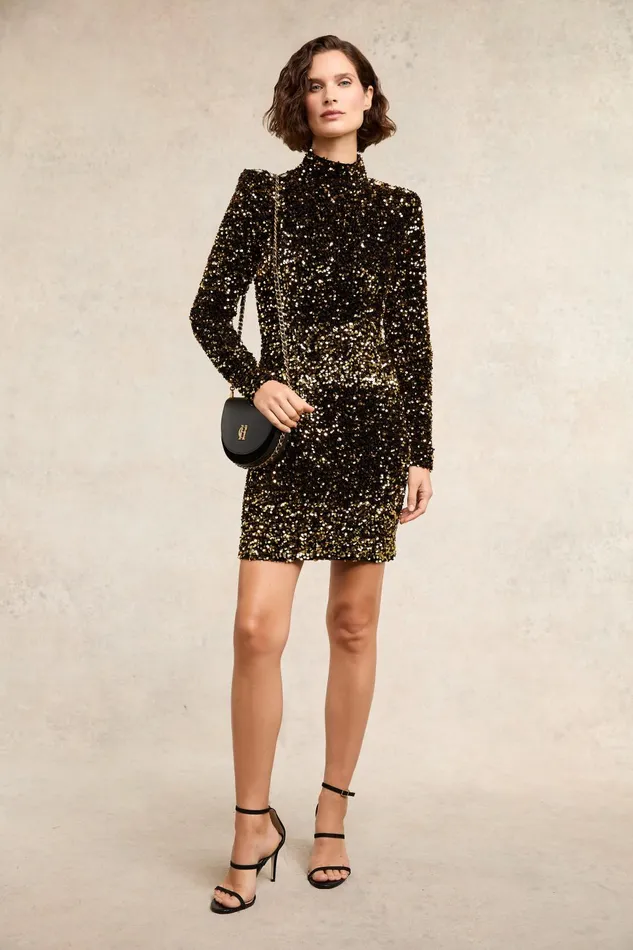Holland Cooper Dresses Women Victoria Sequin Mini Dress Holland Cooper Dresses Women Victoria Sequin Mini Dress