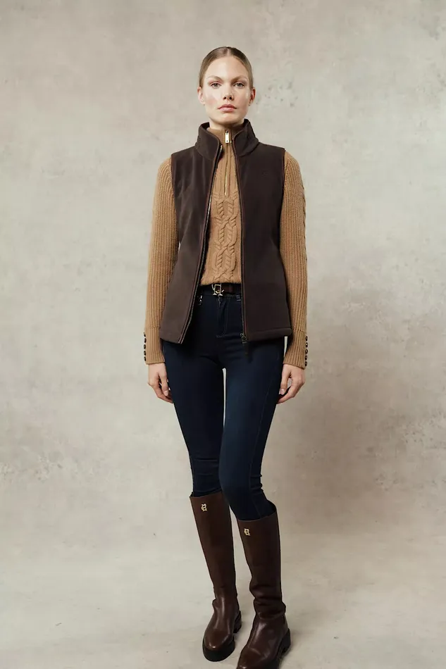 Holland Cooper Fleeces Women Country Fleece Gilet Chocolate