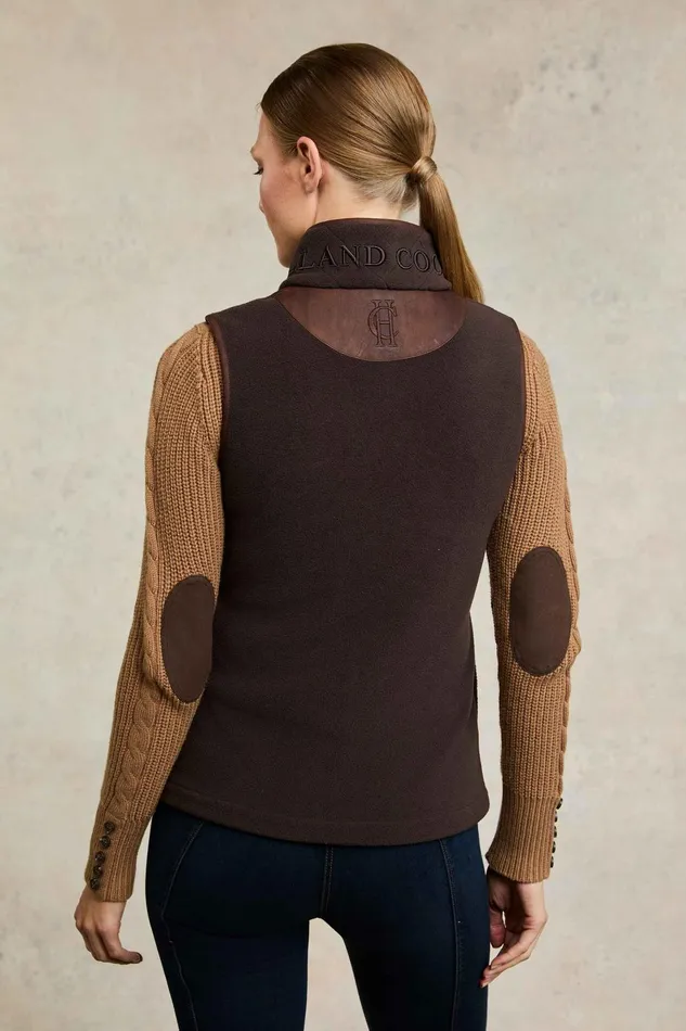 Holland Cooper Fleeces Women Country Fleece Gilet Chocolate