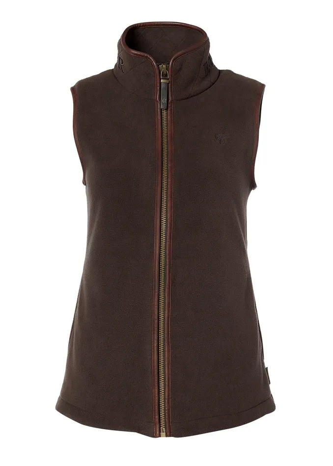 Holland Cooper Fleeces Women Country Fleece Gilet Chocolate