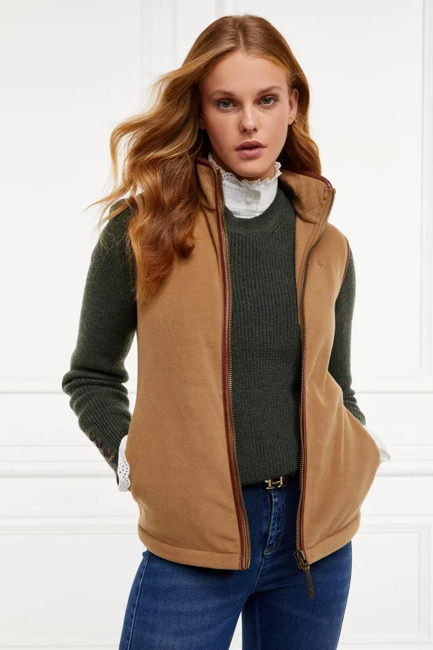 Holland Cooper Fleeces Women Country Fleece Gilet Coffee