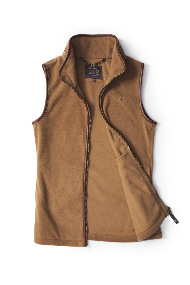 Holland Cooper Fleeces Women Country Fleece Gilet Coffee