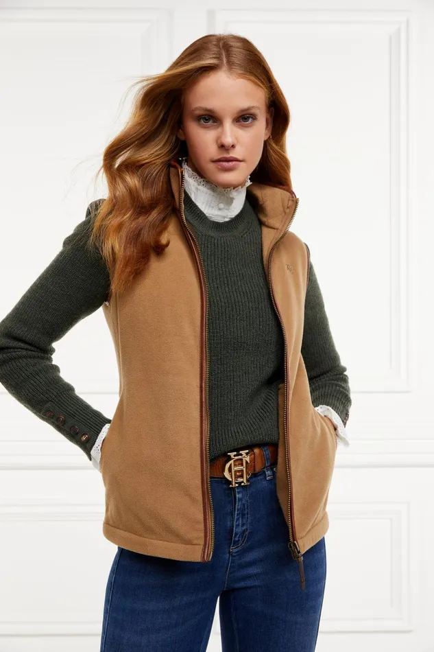 Holland Cooper Fleeces Women Country Fleece Gilet Coffee