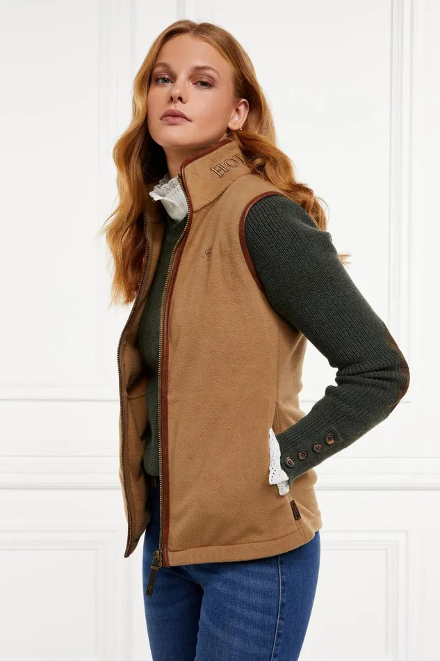 Holland Cooper Fleeces Women Country Fleece Gilet Coffee