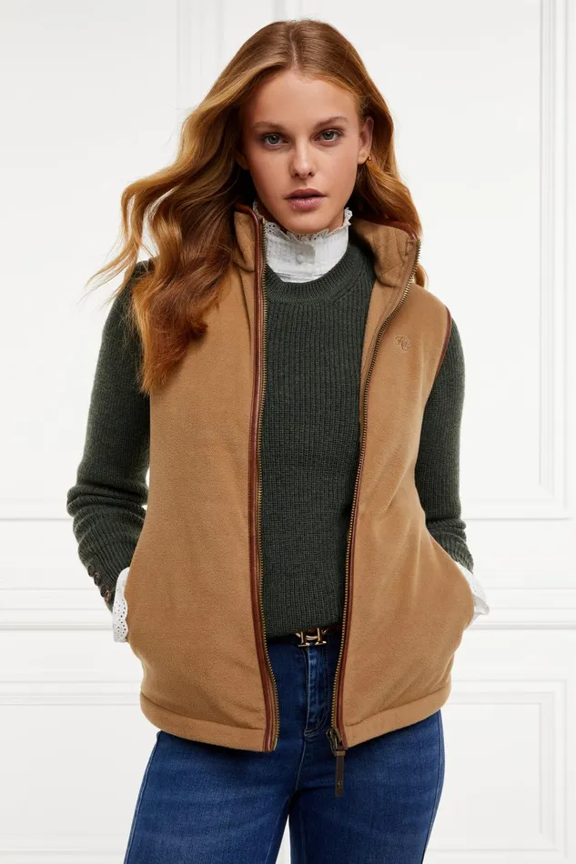 Holland Cooper Fleeces Women Country Fleece Gilet Coffee