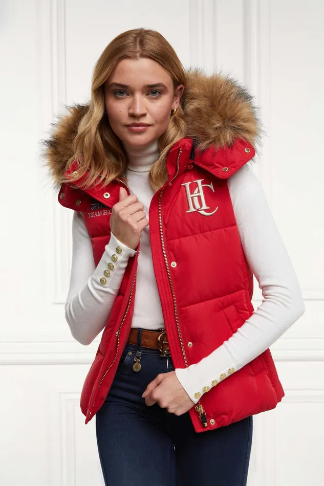Holland Cooper Gilets Women Team Gilet Heritage Red