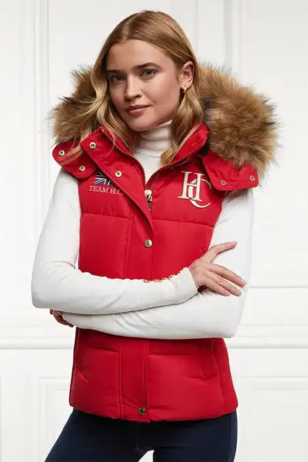 Holland Cooper Gilets Women Team Gilet Heritage Red Holland Cooper Gilets Women Team Gilet Heritage Red