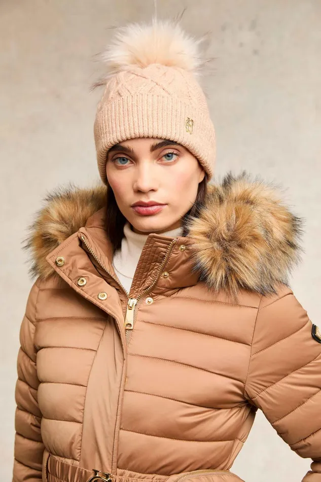 Holland Cooper Hats and Headbands Women Cortina Bobble Hat Camel Champagne Holland Cooper Hats and Headbands Women Cortina Bobble Hat Camel Champagne