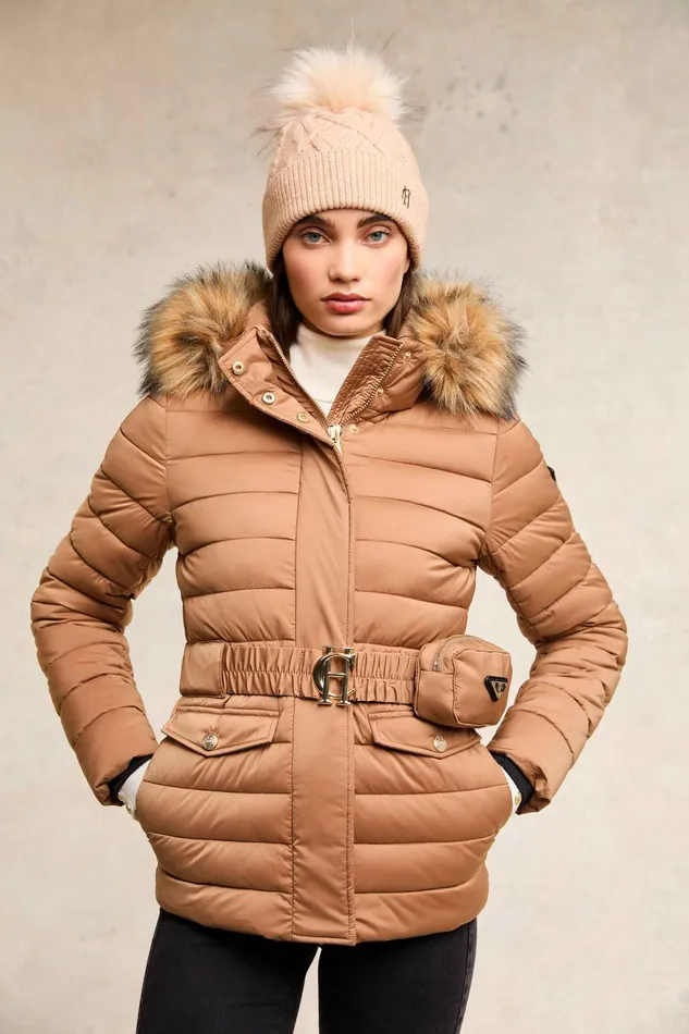 Holland Cooper Hats and Headbands Women Cortina Bobble Hat Camel Champagne Holland Cooper Hats and Headbands Women Cortina Bobble Hat Camel Champagne