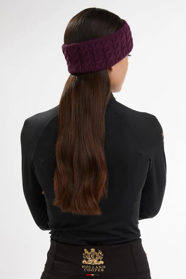 Holland Cooper Hats and Headbands Women Luxe Cable Knit Headband Mulberry Holland Cooper Hats and Headbands Women Luxe Cable Knit Headband Mulberry