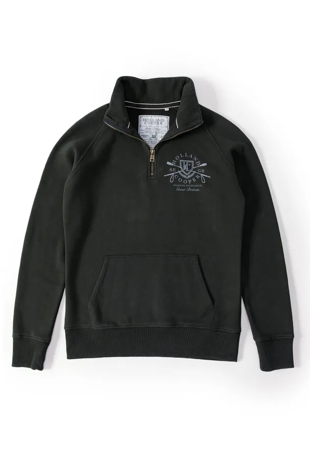 Holland Cooper Henley Women Crest Zip Henley Racing Green Holland Cooper Henley Women Crest Zip Henley Racing Green