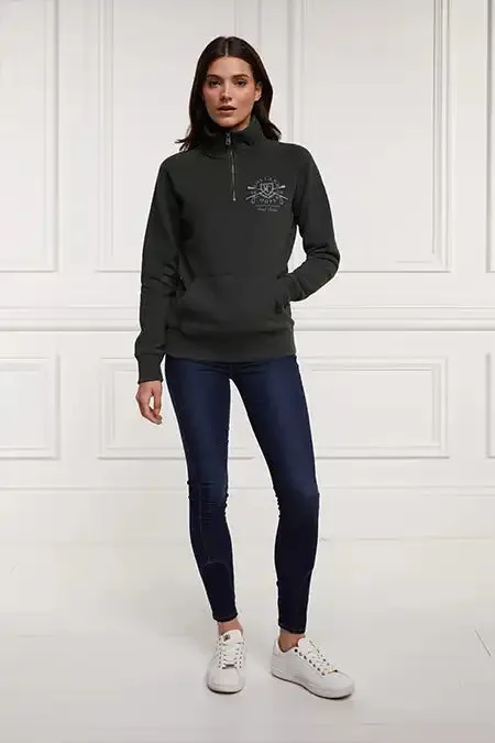 Holland Cooper Henley Women Crest Zip Henley Racing Green Holland Cooper Henley Women Crest Zip Henley Racing Green