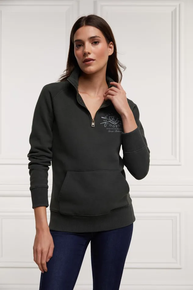 Holland Cooper Henley Women Crest Zip Henley Racing Green Holland Cooper Henley Women Crest Zip Henley Racing Green