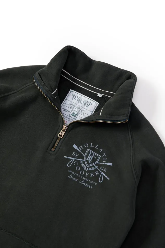 Holland Cooper Henley Women Crest Zip Henley Racing Green Holland Cooper Henley Women Crest Zip Henley Racing Green