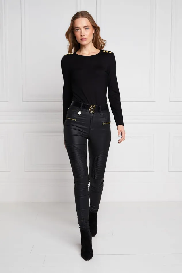 Holland Cooper Jeans Women Coated Biker Jean