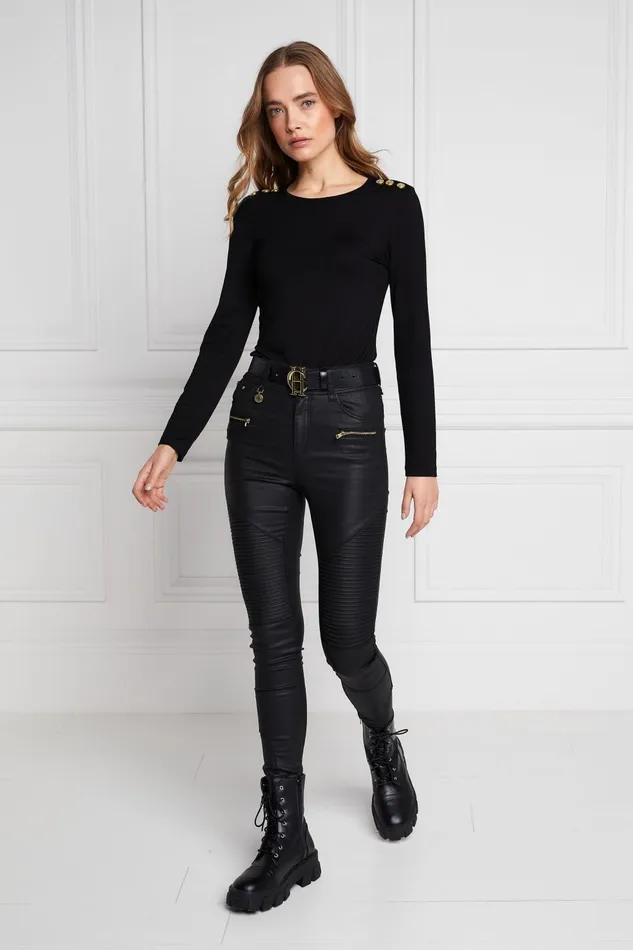 Holland Cooper Jeans Women Coated Biker Jean Holland Cooper Jeans Women Coated Biker Jean