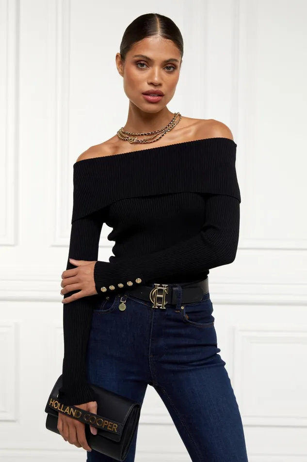 Holland Cooper Knitwear Women Bardot Knit Black