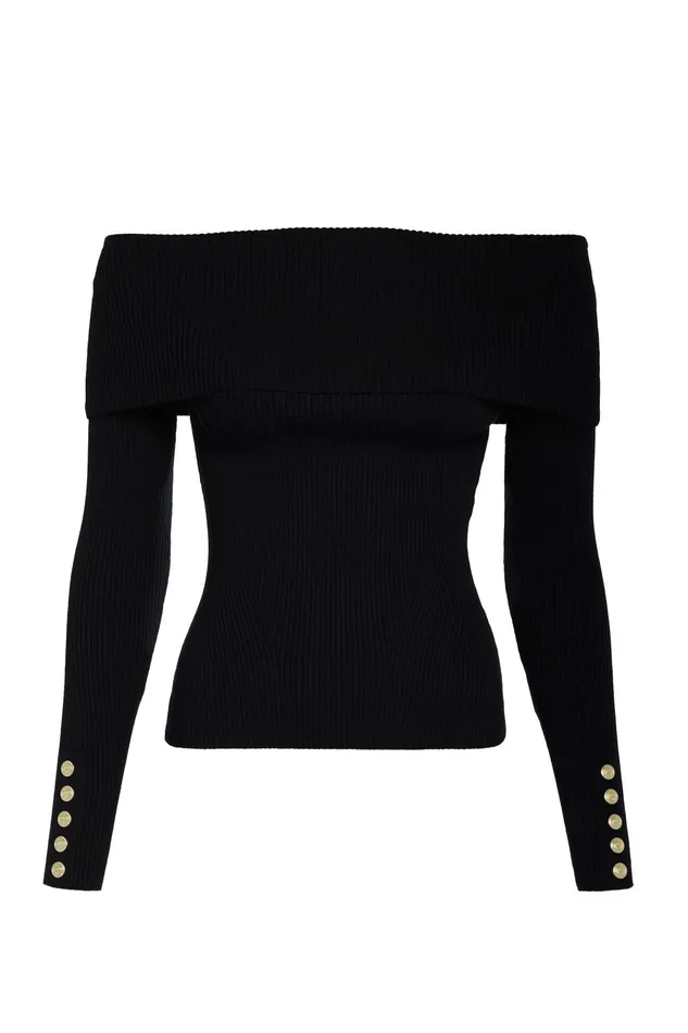 Holland Cooper Knitwear Women Bardot Knit Black Holland Cooper Knitwear Women Bardot Knit Black
