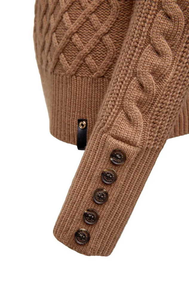 Holland Cooper Knitwear Women Country Roll Neck Knit Caramel Holland Cooper Knitwear Women Country Roll Neck Knit Caramel