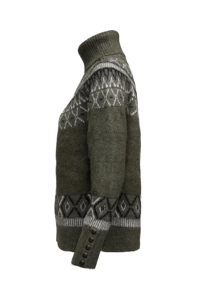 Holland Cooper Knitwear Women Fairisle Knit Khaki Holland Cooper Knitwear Women Fairisle Knit Khaki