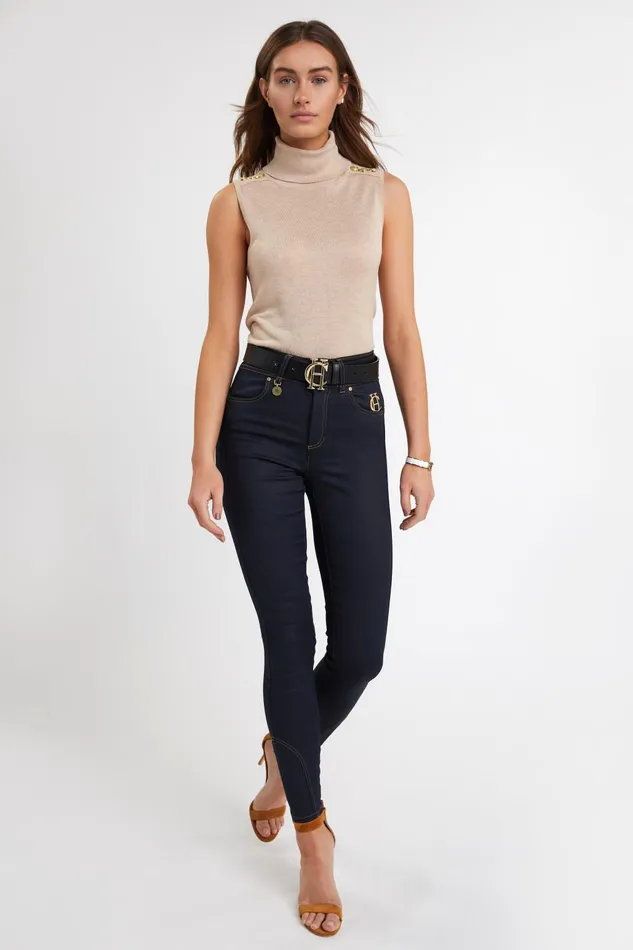 Holland Cooper Knitwear Women Luxury Sleeveless Roll Neck Camel Holland Cooper Knitwear Women Luxury Sleeveless Roll Neck Camel