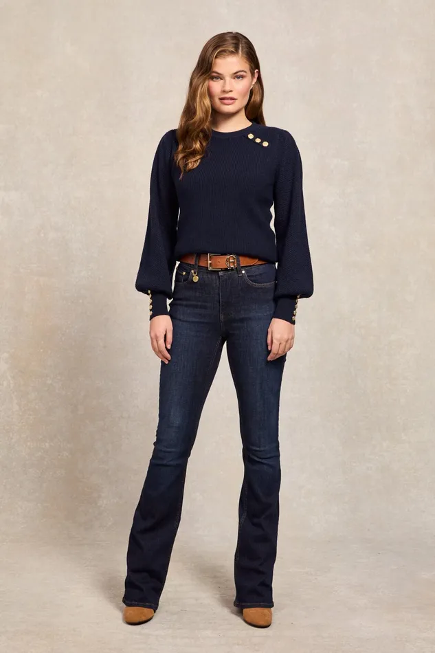 Holland Cooper Knitwear Women Naomi Crew Neck Knit Ink Navy Holland Cooper Knitwear Women Naomi Crew Neck Knit Ink Navy