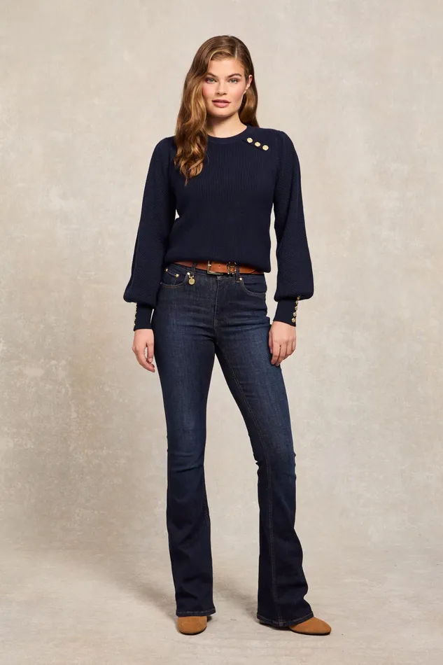 Holland Cooper Knitwear Women Naomi Crew Neck Knit Ink Navy Holland Cooper Knitwear Women Naomi Crew Neck Knit Ink Navy