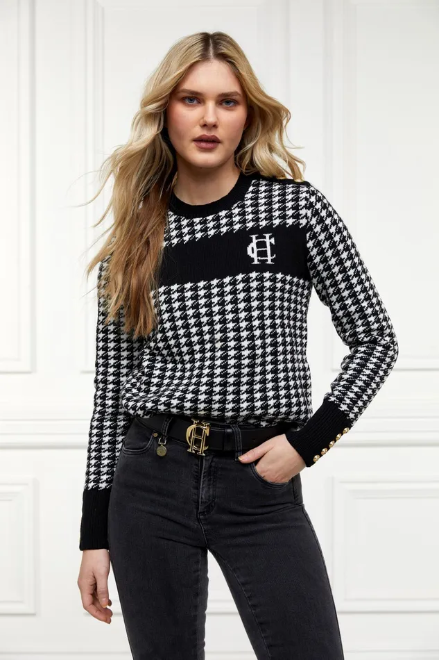 Holland Cooper Knitwear Women Panel Crew Neck Knit Black