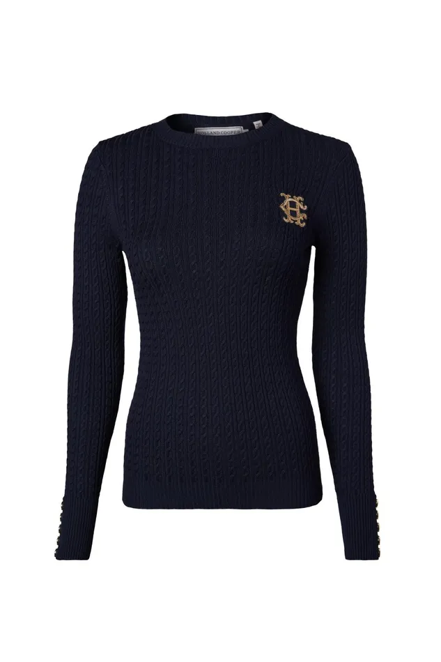 Holland Cooper Knitwear Women Princeton Crew Neck Knit Ink Navy