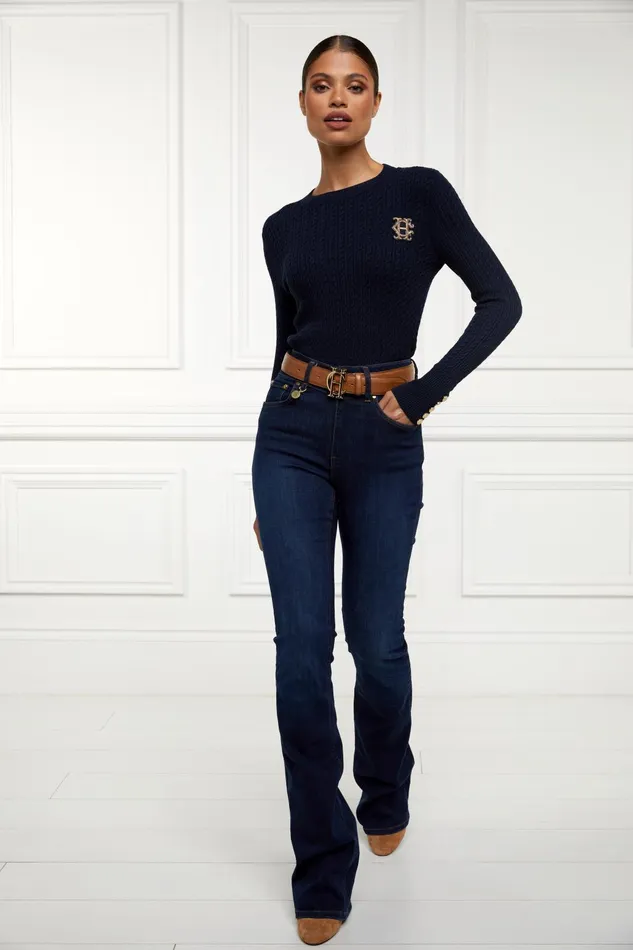Holland Cooper Knitwear Women Princeton Crew Neck Knit Ink Navy