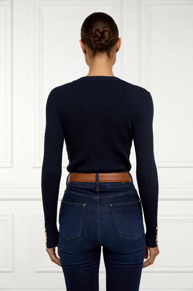Holland Cooper Knitwear Women Princeton Crew Neck Knit Ink Navy