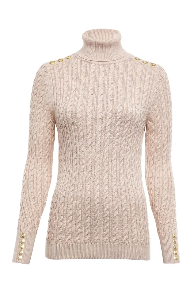 Holland Cooper Knitwear Women Seattle Roll Neck Cable Knit Oatmeal Holland Cooper Knitwear Women Seattle Roll Neck Cable Knit Oatmeal