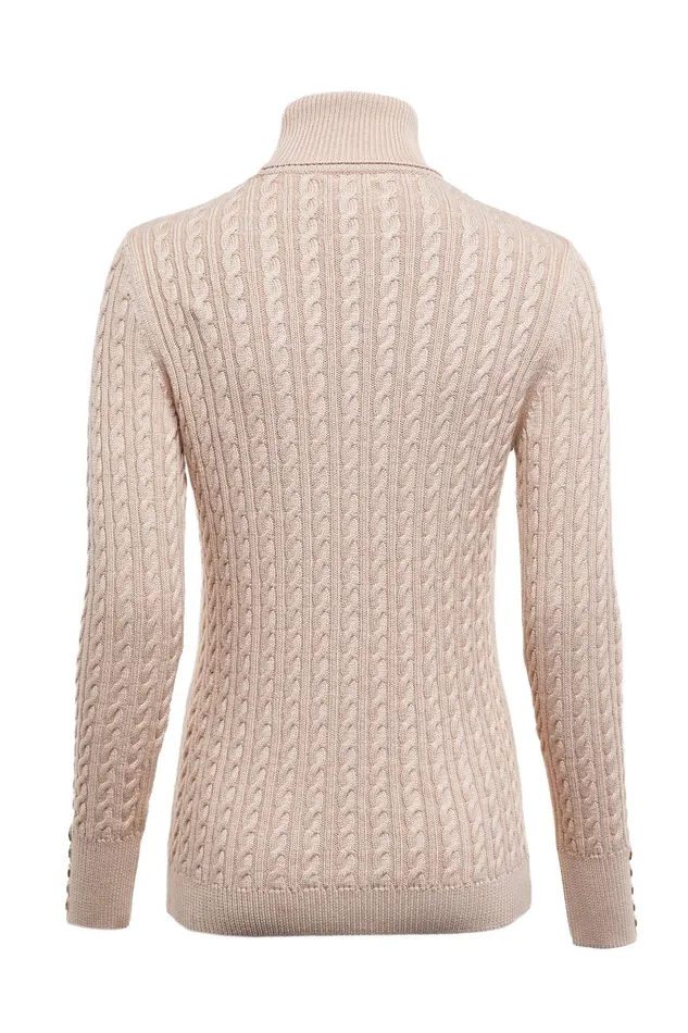 Holland Cooper Knitwear Women Seattle Roll Neck Cable Knit Oatmeal Holland Cooper Knitwear Women Seattle Roll Neck Cable Knit Oatmeal