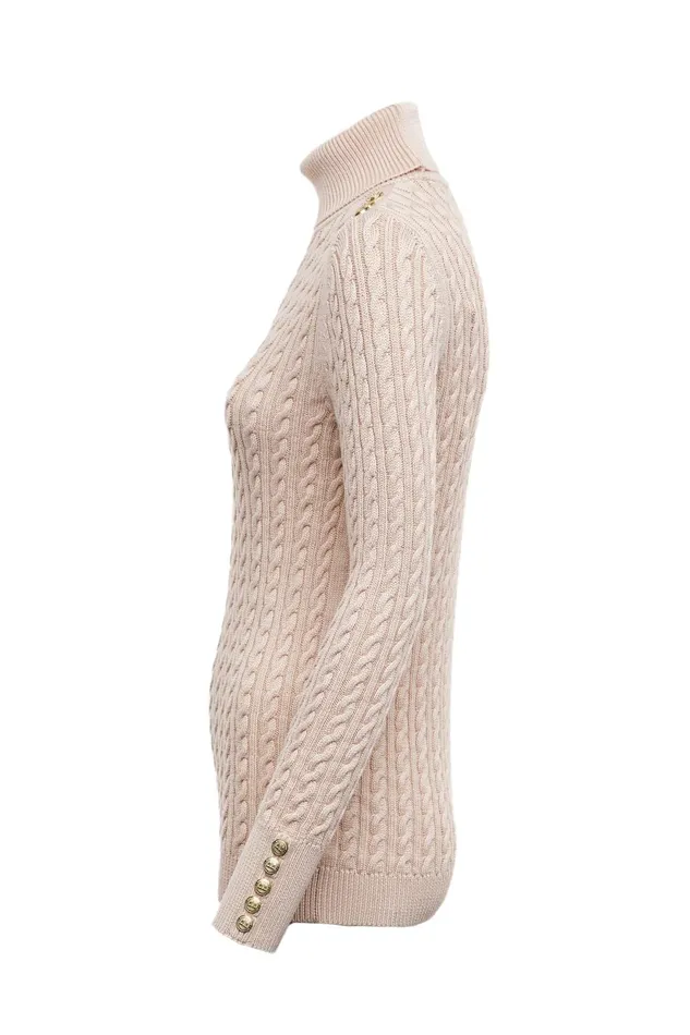 Holland Cooper Knitwear Women Seattle Roll Neck Cable Knit Oatmeal Holland Cooper Knitwear Women Seattle Roll Neck Cable Knit Oatmeal