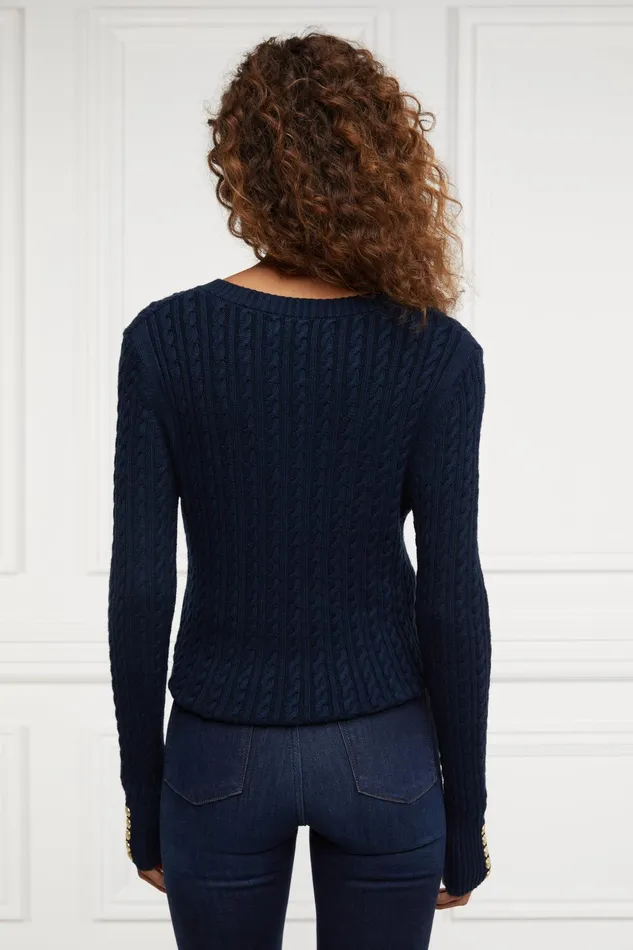 Holland Cooper Knitwear Women Seattle VNeck Knit Ink Navy Holland Cooper Knitwear Women Seattle VNeck Knit Ink Navy
