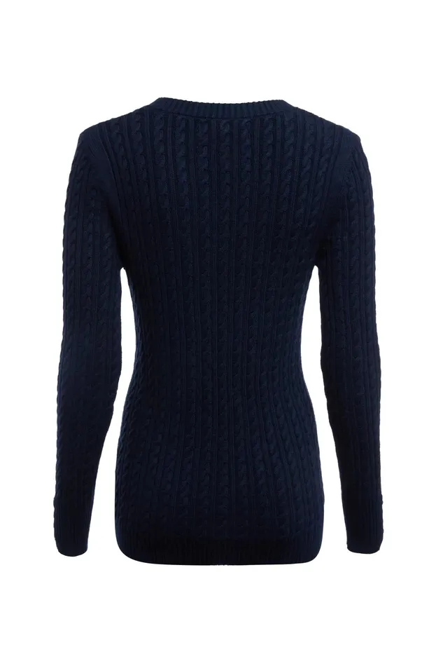 Holland Cooper Knitwear Women Seattle VNeck Knit Ink Navy Holland Cooper Knitwear Women Seattle VNeck Knit Ink Navy