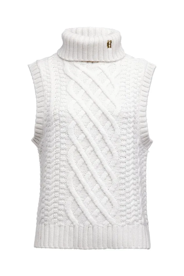 Holland Cooper Knitwear Women Sleeveless Knit Oyster Holland Cooper Knitwear Women Sleeveless Knit Oyster