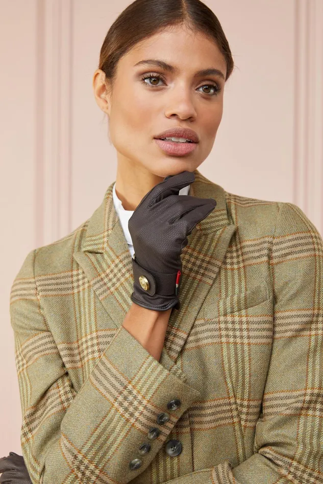 Holland Cooper Riding Gloves Women Riding Glove Chocolate