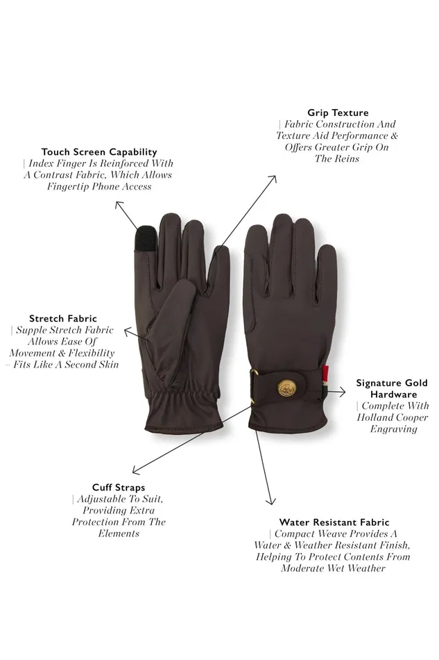 Holland Cooper Riding Gloves Women Riding Glove Chocolate