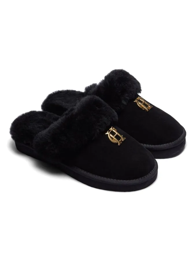 Holland Cooper Slippers Women HC Shearling Slipper Black Holland Cooper Slippers Women HC Shearling Slipper Black