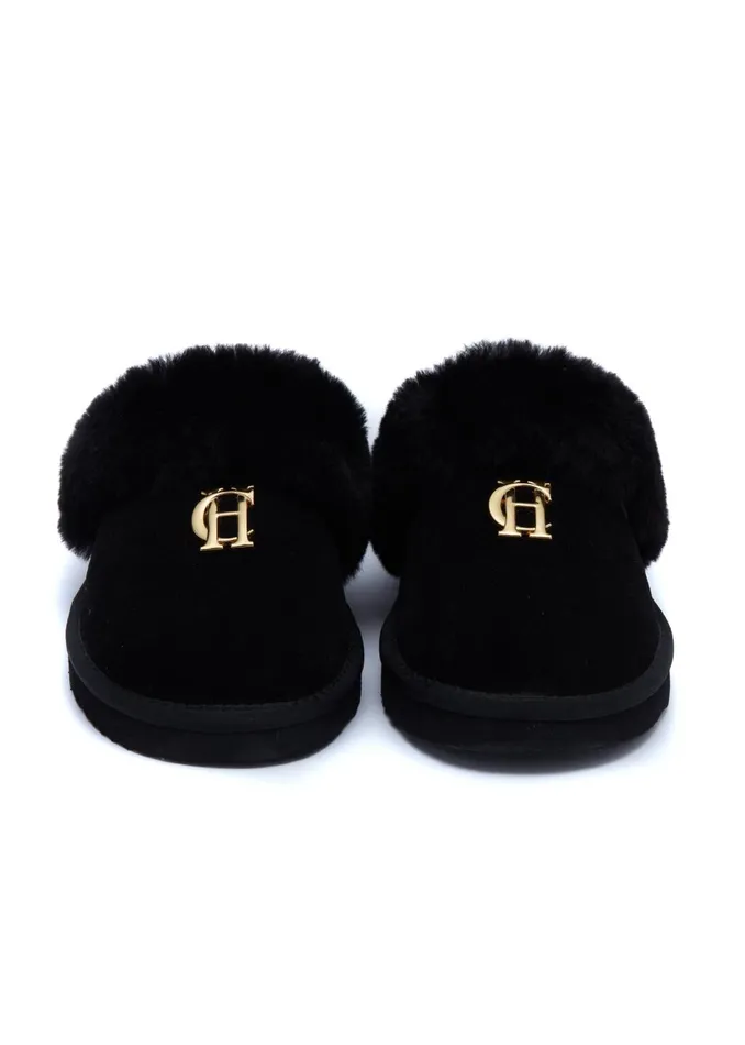 Holland Cooper Slippers Women HC Shearling Slipper Black Holland Cooper Slippers Women HC Shearling Slipper Black